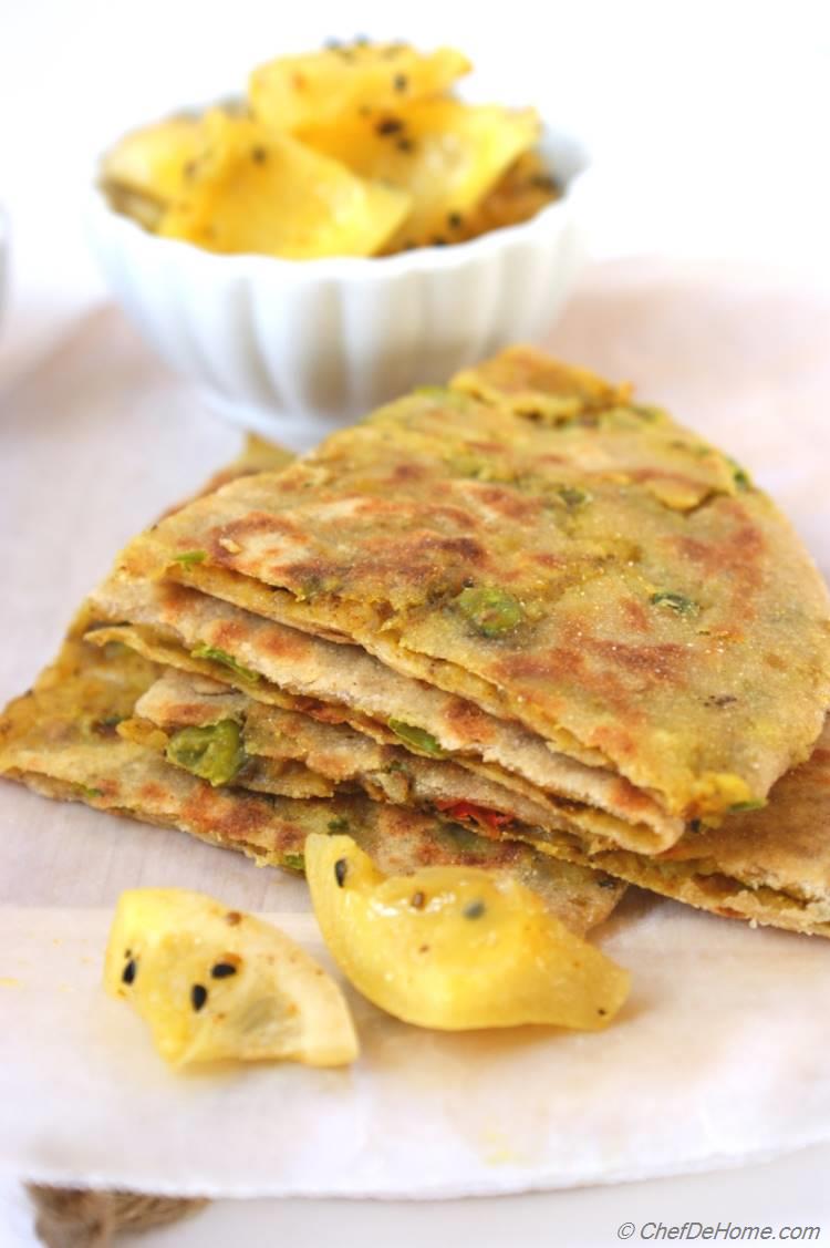 Potato and Pea Stuffed Paratha