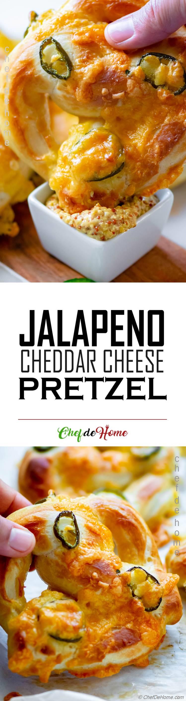 The best ever Jalapeno and Cheddar Cheese Soft Pretzel 