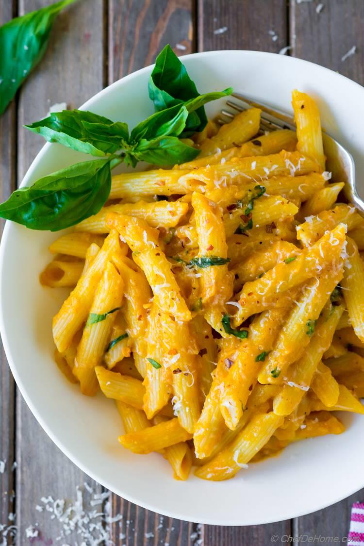 Pumpkin Sauce Pasta with Parmesan