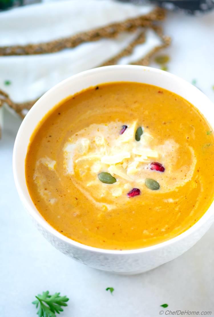 Creamy Rich Savory Pumpkin Bisque Recipe