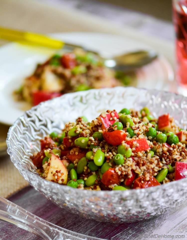 Vegan and Gluten Free Rainbow Quinoa and Apples Salad