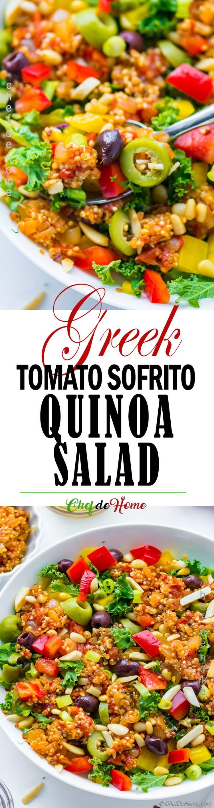 Quinoa Salad Bowl with Olive and Greek Dressing