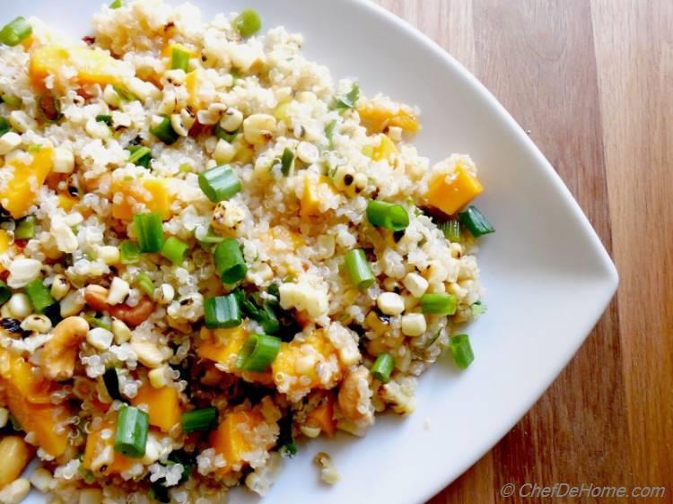 Quinoa Salad with Roasted Corn and Mango