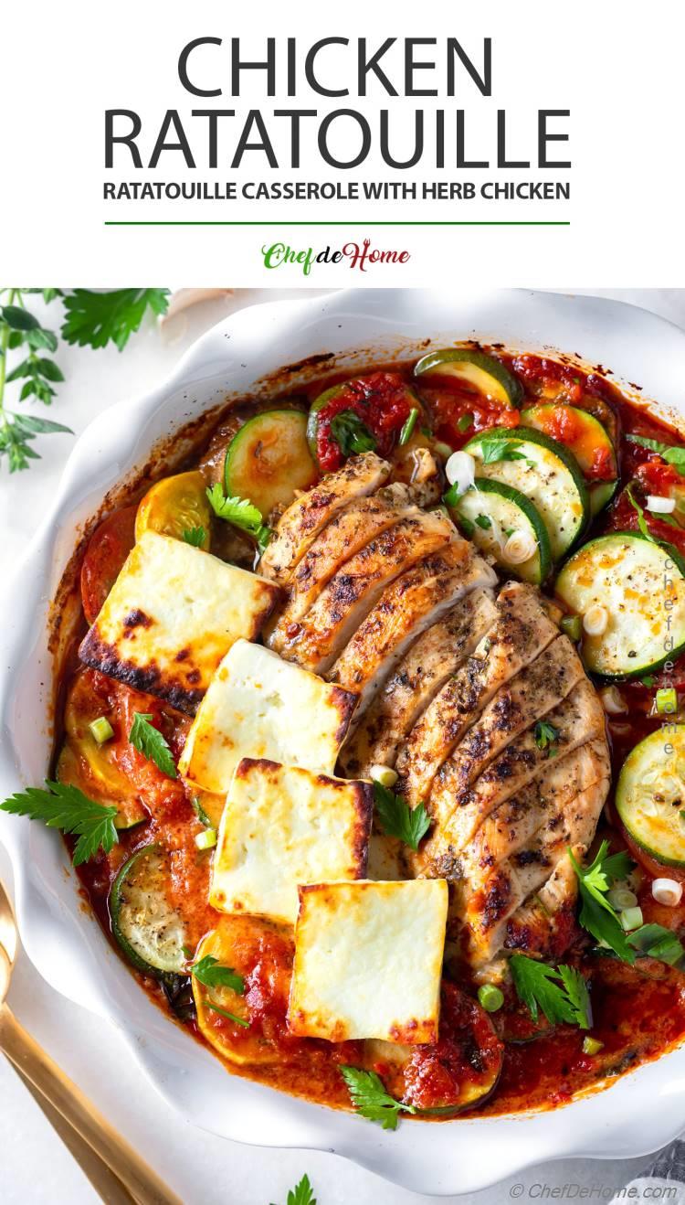 Chicken Ratatouille Casserole Recipe with herb chicken