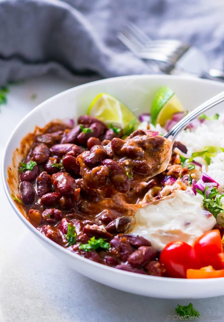 Red Beans cooked with Salsa