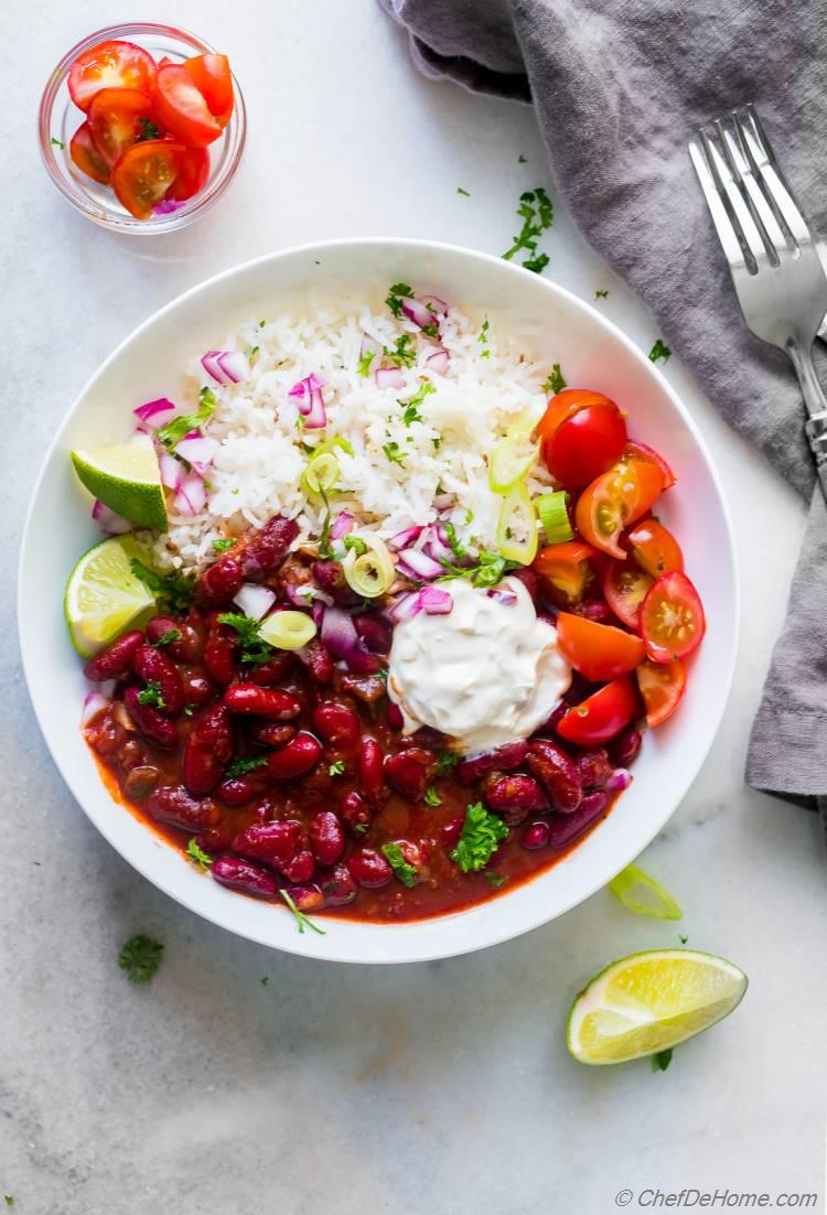 Bowl of Red Beans with Rice for an easy weeknight dinner