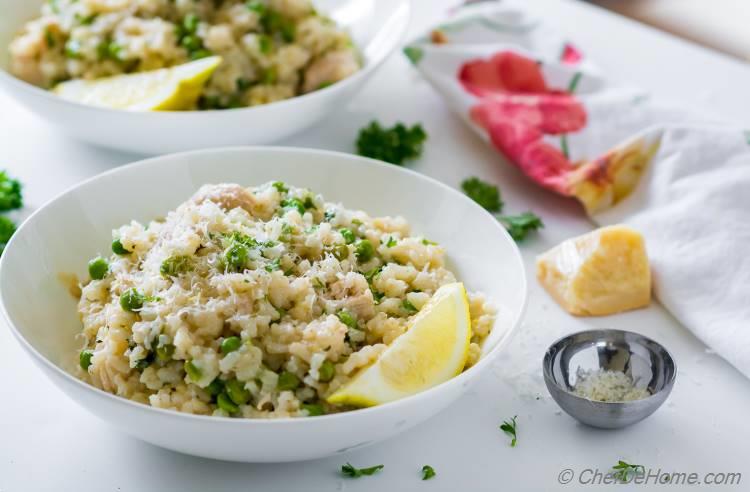 Chicken Risotto Prepared in Instant Pot