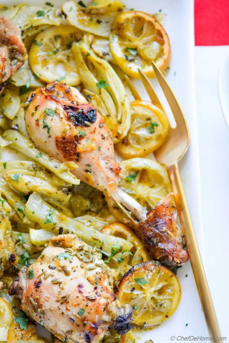 Roasted Chicken alla Limoncello Recipe | ChefDeHome.com