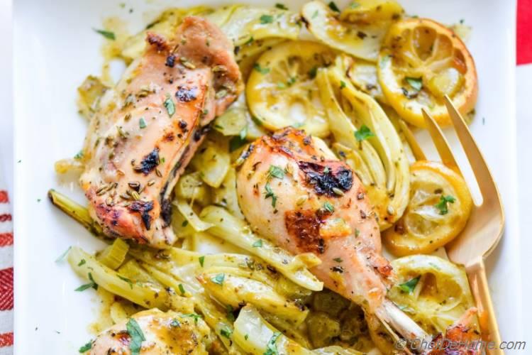Roasted Chicken with Limoncello, easy and quick roasted dinner!