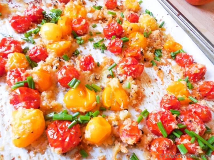 Oven Roasted Cherry Tomatoes - an easy side #roasted side dish. #feelgoodfood