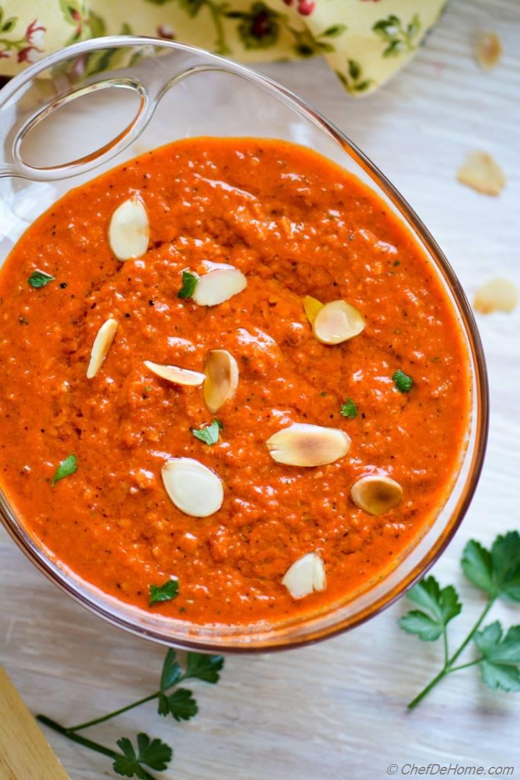 Easy Mediterranian Romesco Sauce to serve with meats