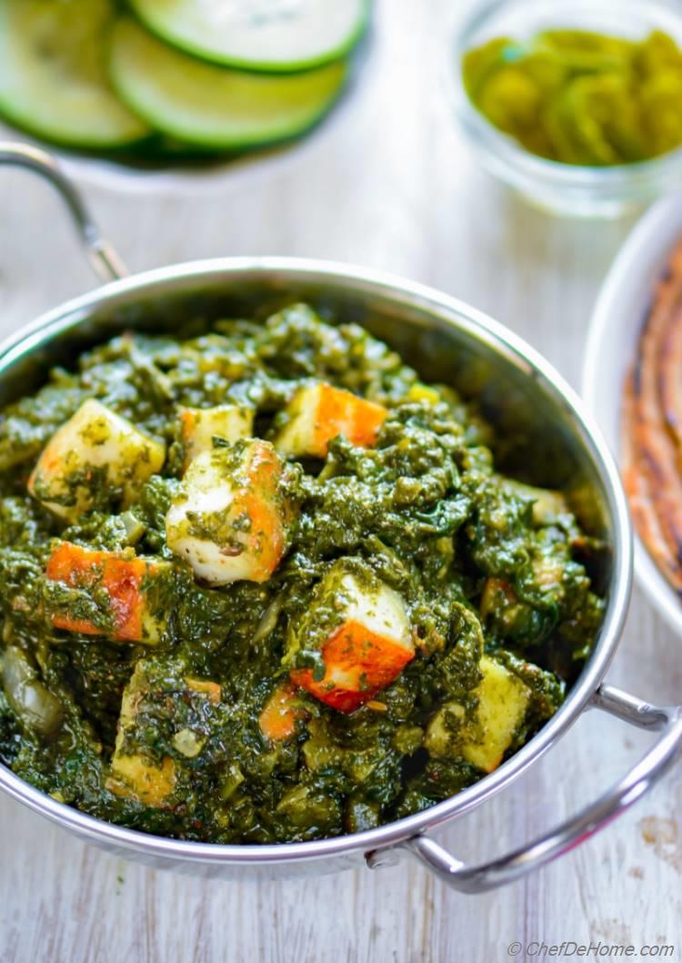 Easy Restaurant style Indian saag paneer | chefdehome.com