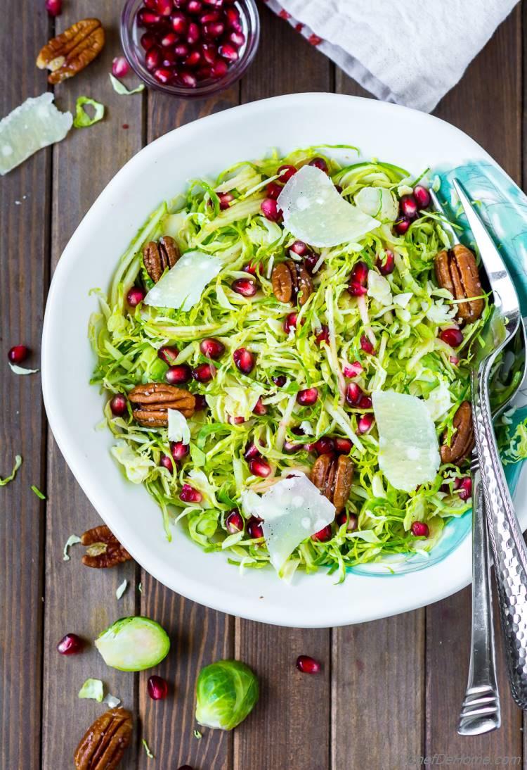 Shredded Brussel Sprout Salad with Apple