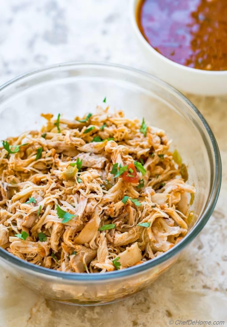 Shredded crock pot salsa chicken one recipe and many ways to enjoy | chefdehome.com