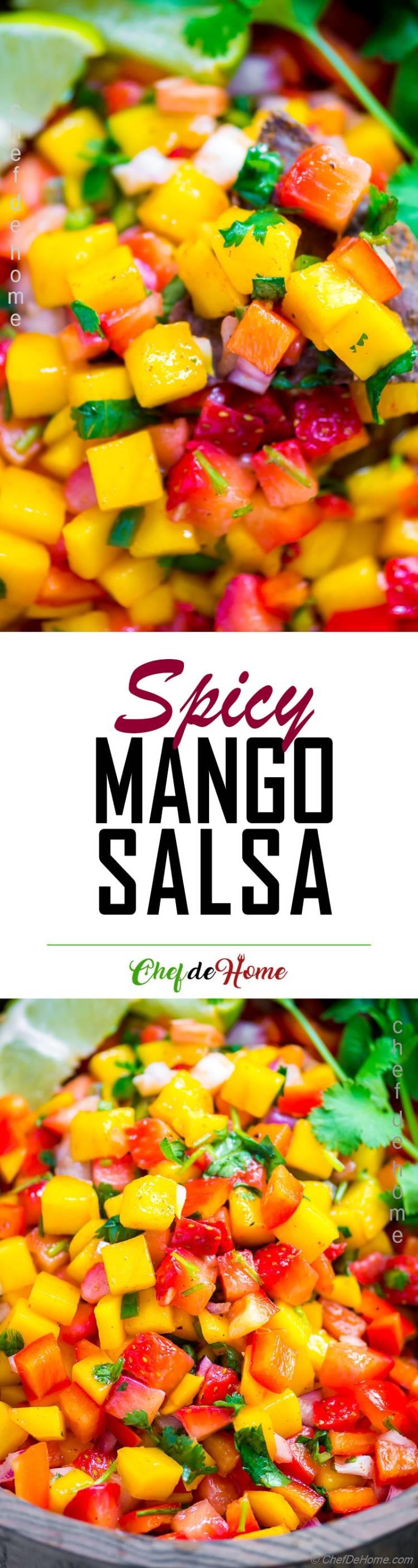 Spicy Mango Salsa with Jalapeno Strawberries and Chili