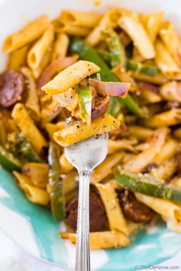 Peppers and Pasta for dinner