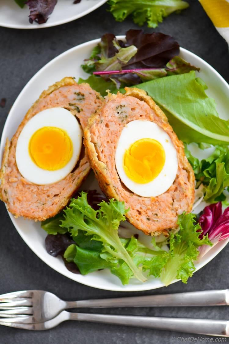 Baked Healthy Chicken Scotch Eggs for Sunday brunch