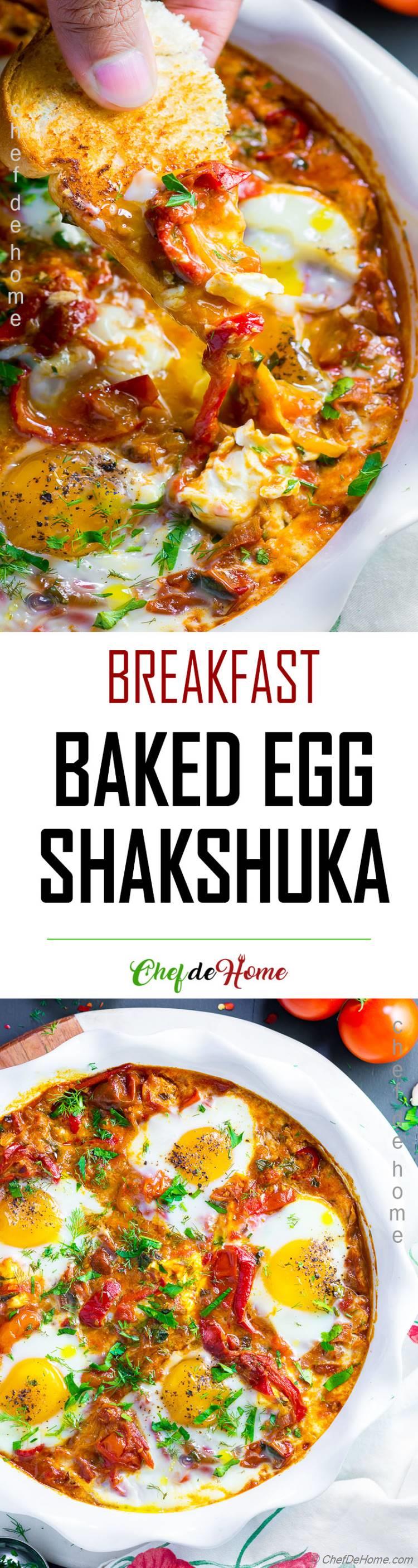 Easy Shakshuka recipe with baked eggs