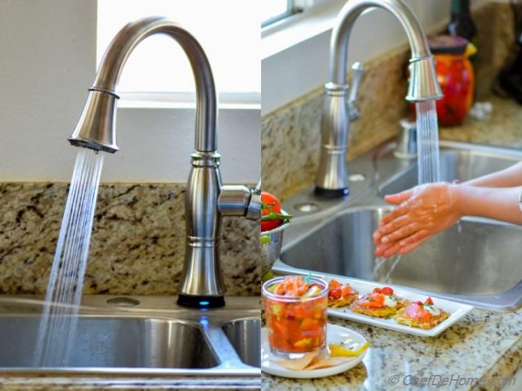 Easy Shrimp Cocktail and cleanup with Delta Kitchen Faucet | chefdehome.com