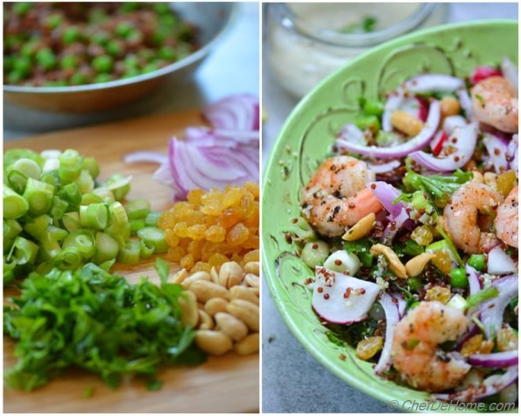 Roasted Shrimp and Quinoa Salad with Ginger-Hemp Dressing