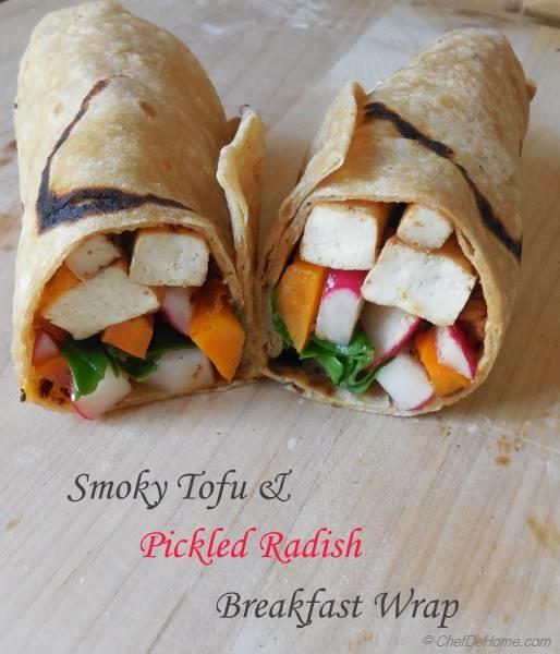 Smoky Tofu Wrap with Pickled Radish