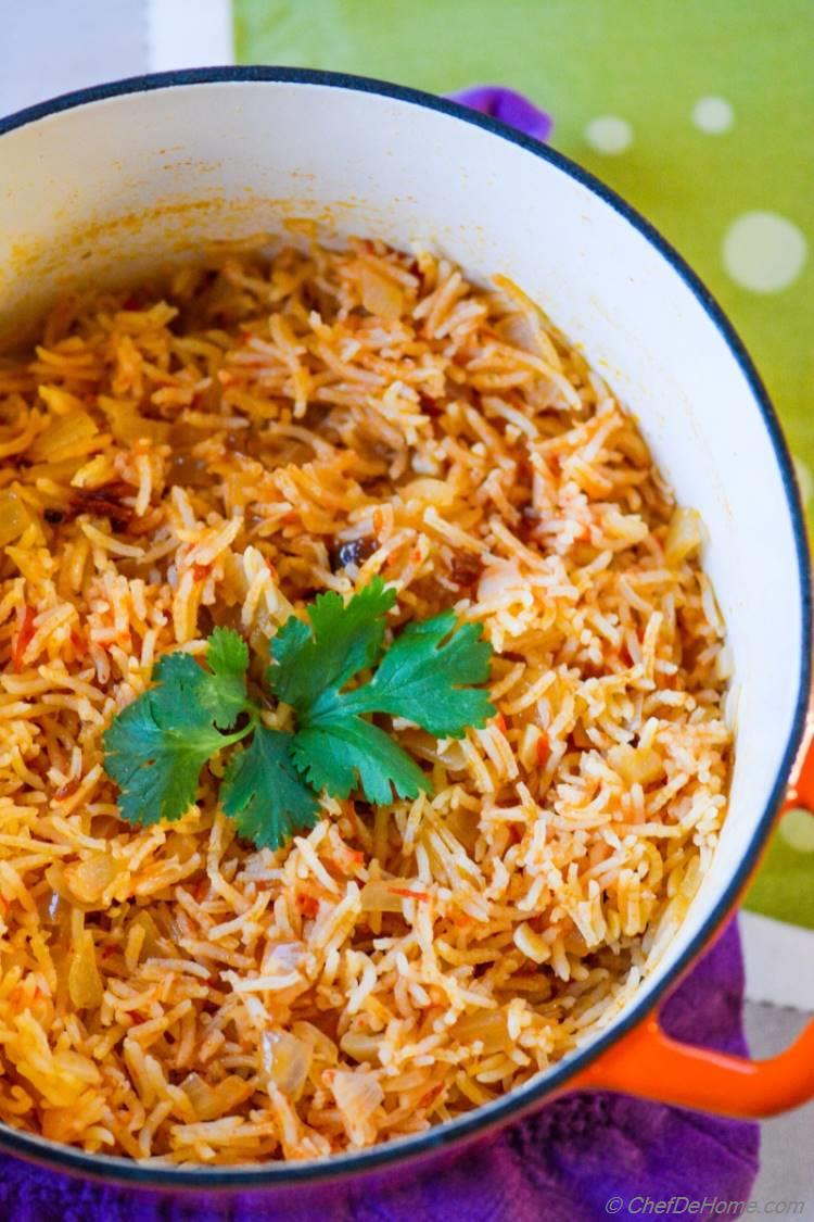 Spanish Tomato Rice - one pot of delicious rice side, ready in no time!
