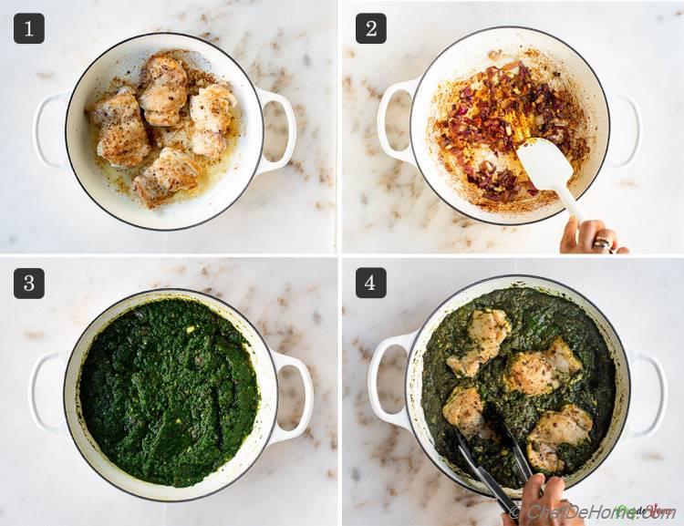 Making Chicken Saag Step by Step