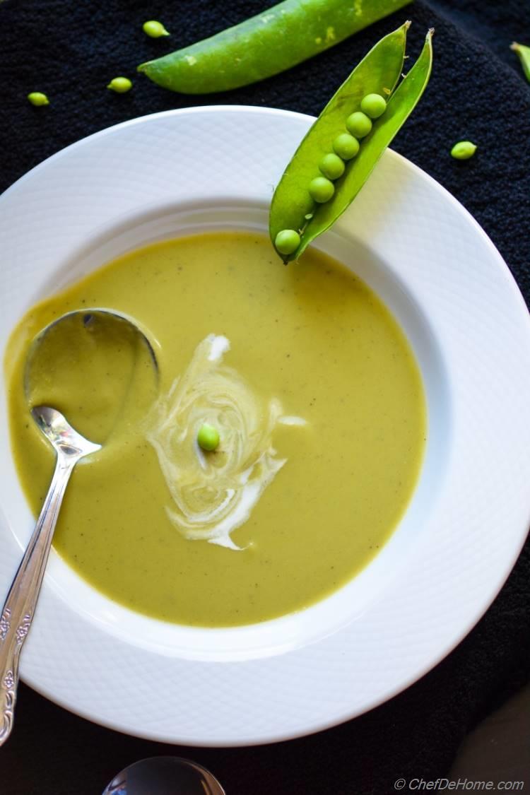 Vegan and Gluten Free Creamy Spring Green Peas Soup