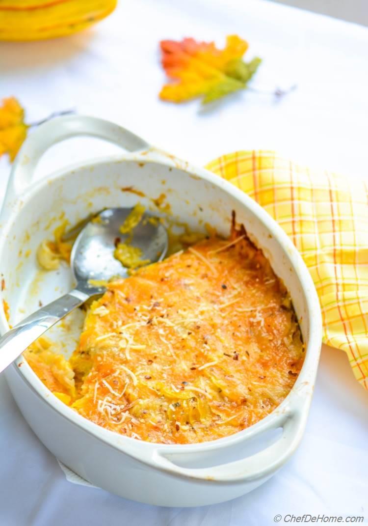 Delicata Squash Gratin - delicious, creamy, yet nutritious thanksgiving side!