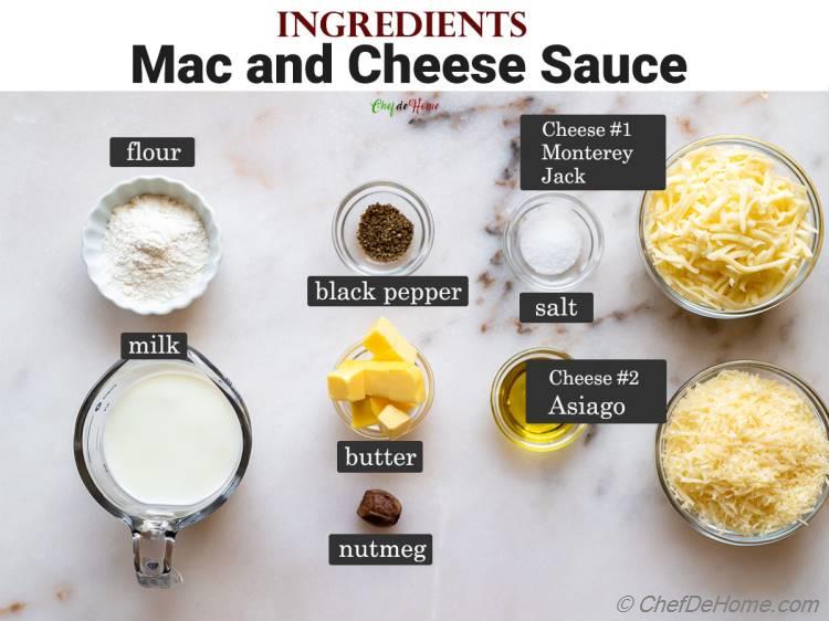 Ingredients for Mac and Cheese Sauce