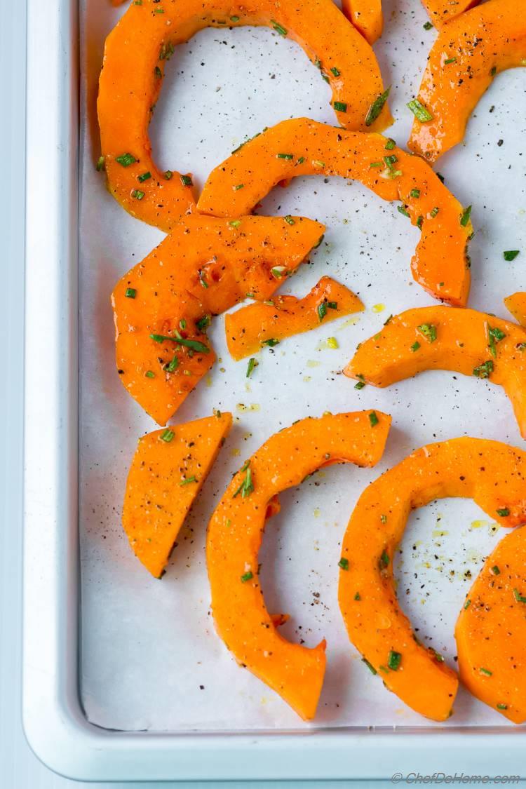 Baking Butternut Squash on Sheet Tray