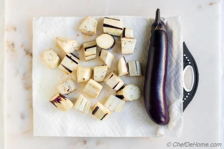Preparing Eggplant for Stir Fry