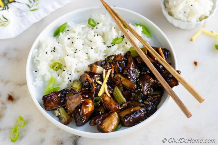 Eggplant Stir Fry with Garlic Sauce