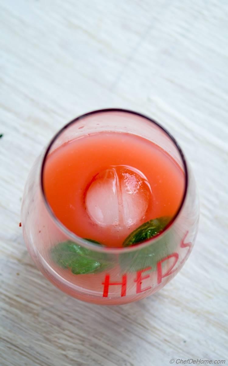 Refreshing Strawberry Basil Pink Lemonade - a treat for Kids in Summers | chefdehome.com
