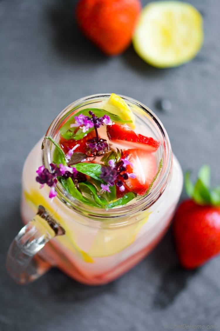Beat the heat with Tropical Licthi Seasonal Juicy Strawberries and Basil Mojito | chefdehome.com
