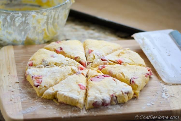 Making of Strawberry and Cream Scones