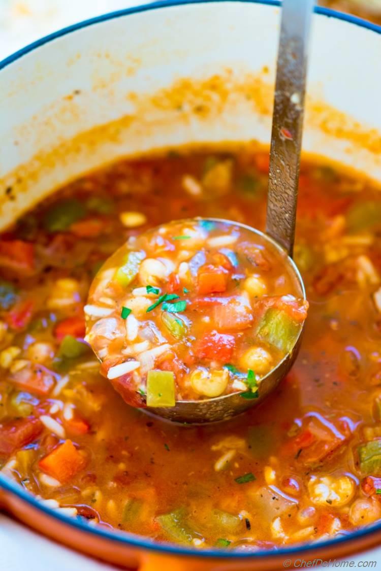 Easy homemade stuffed pepper soup