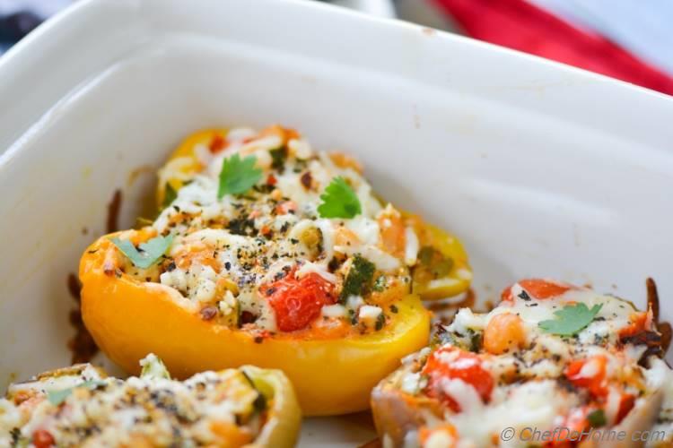 Chipotle Chicken and Chickpea Stuffed Peppers - Yummo!!
