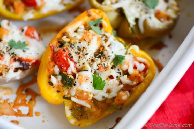 Chipotle Chicken and Chickpea Stuffed Peppers - Yummo!!