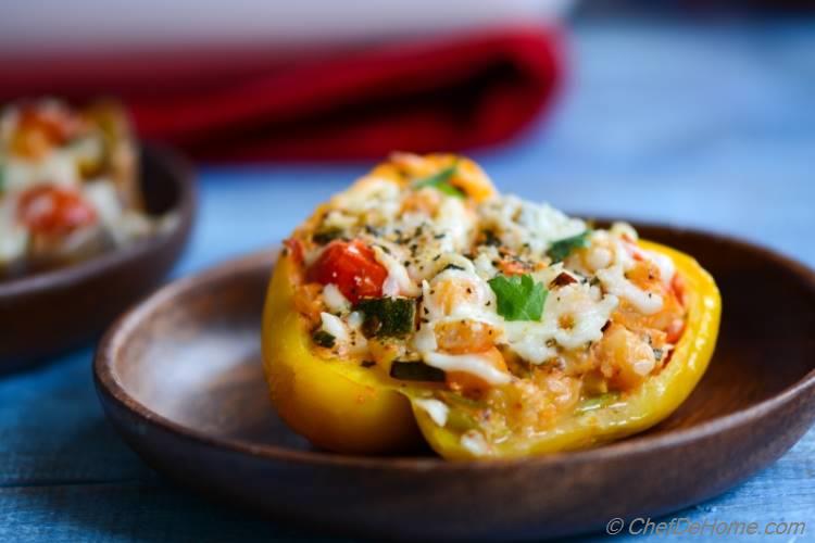 Chipotle Chicken and Chickpea Stuffed Peppers - Yummo!!