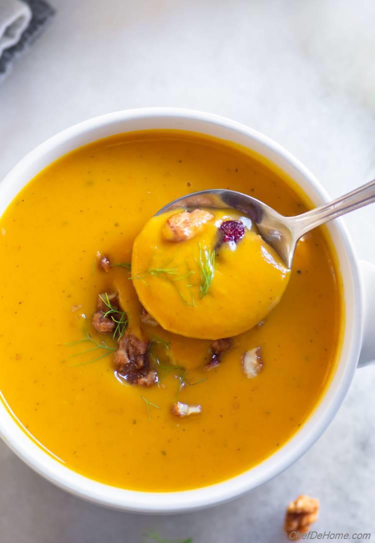 Creamy Sweet Potato Soup prepared in Instant Pot