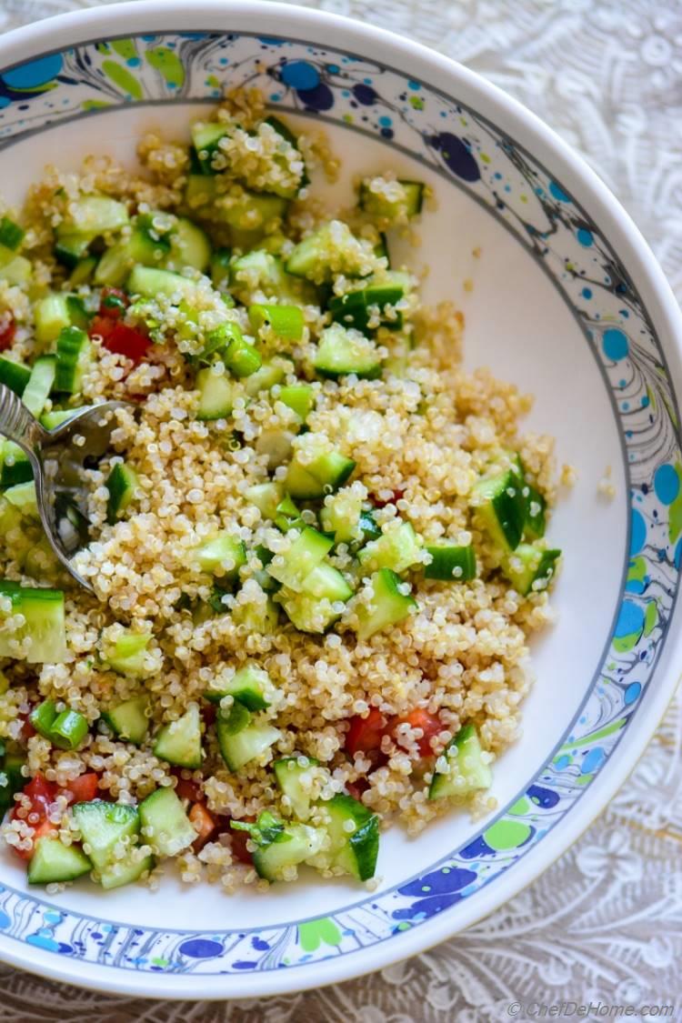 Perfectly Cooked Quinoa for Gluten Free Tabbouleh Salad | chefdehome.com