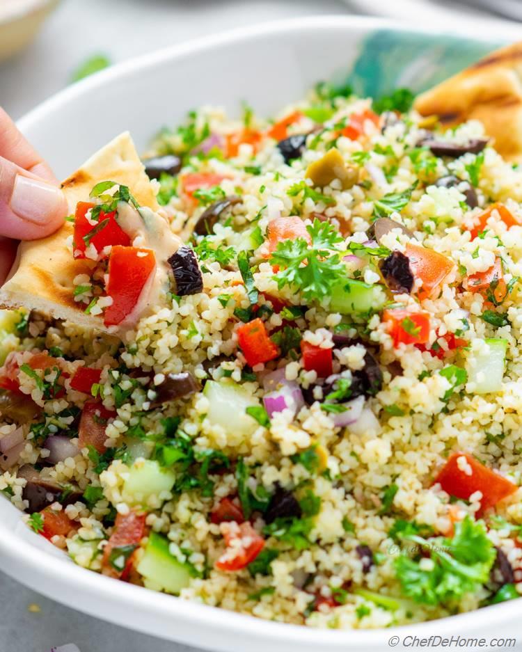 Tabbouleah Salad with Tahini Dressing