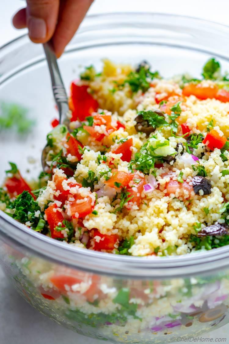 Tabbouleh Recipe made with Bulgur Wheat