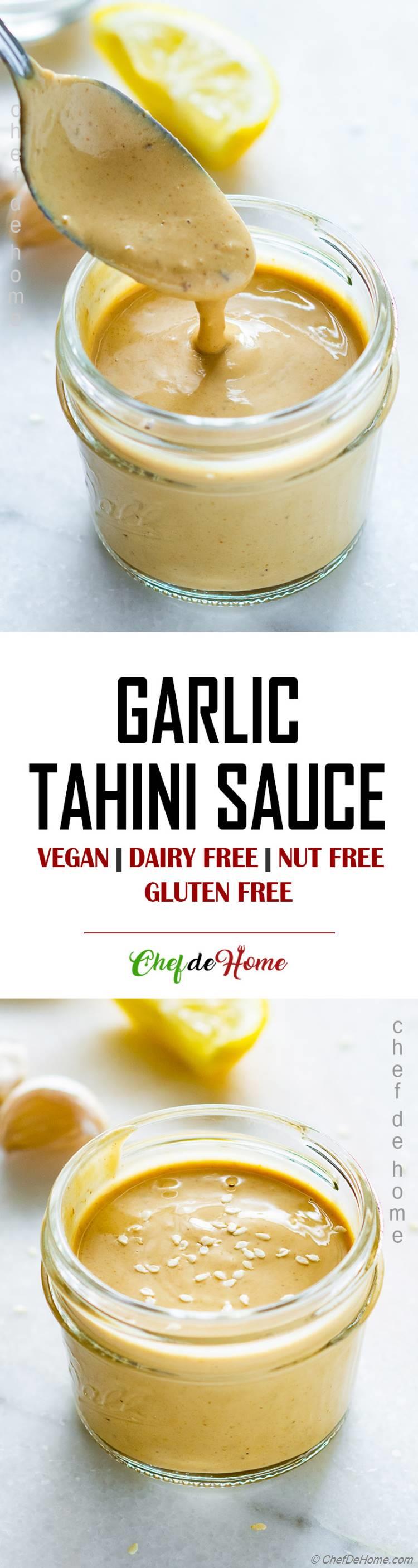 Authentic Tahini Sauce Recipe with garlic lemon and cumin