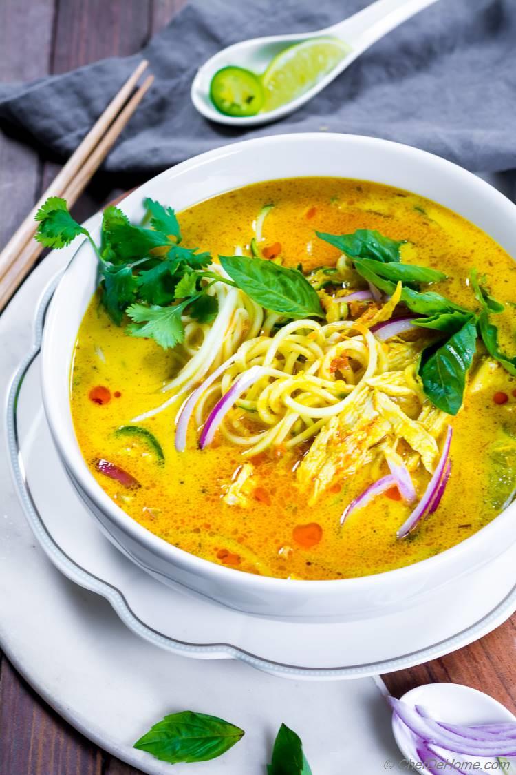 Bowl of Khao Soi Noodle Soup