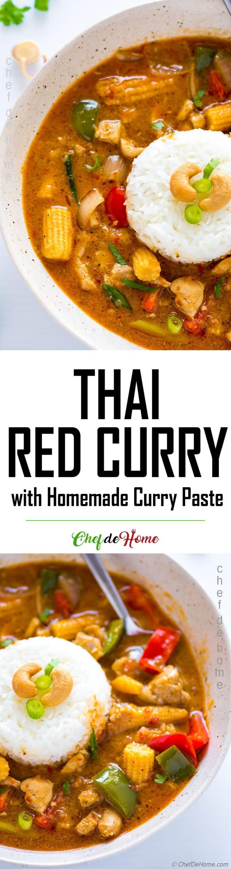 Thai Red Curry Recipe with Rice and Chicken