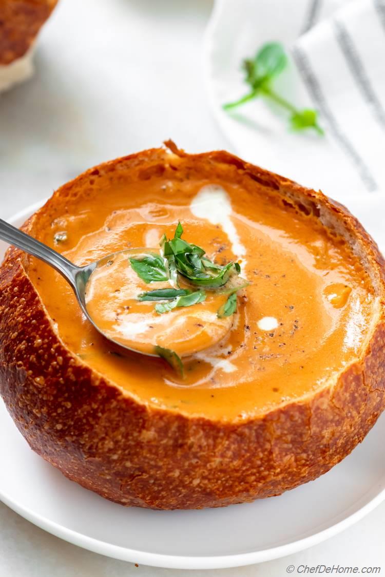 Tomato Soup Creamy with Bread Bowl