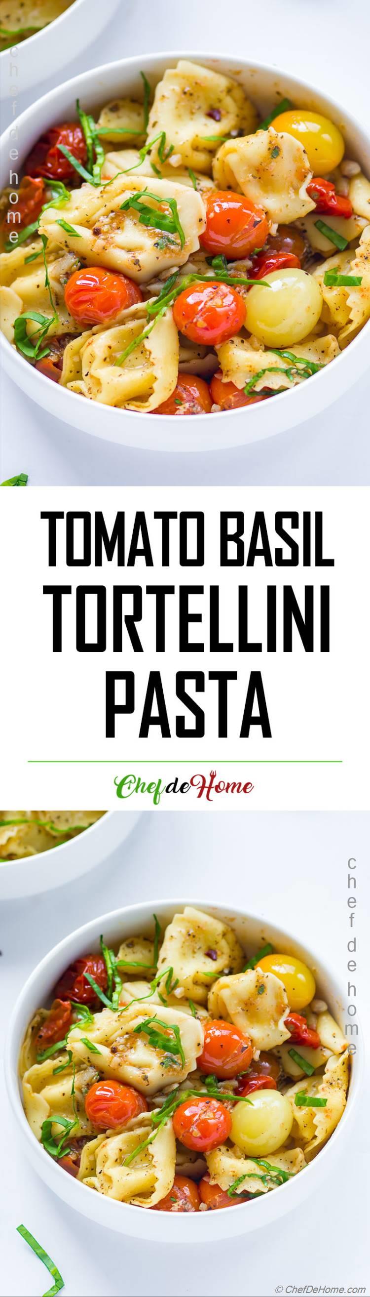 Pasta Dinner with Tortellini Pasta and Tomato Basil Pan Sauce