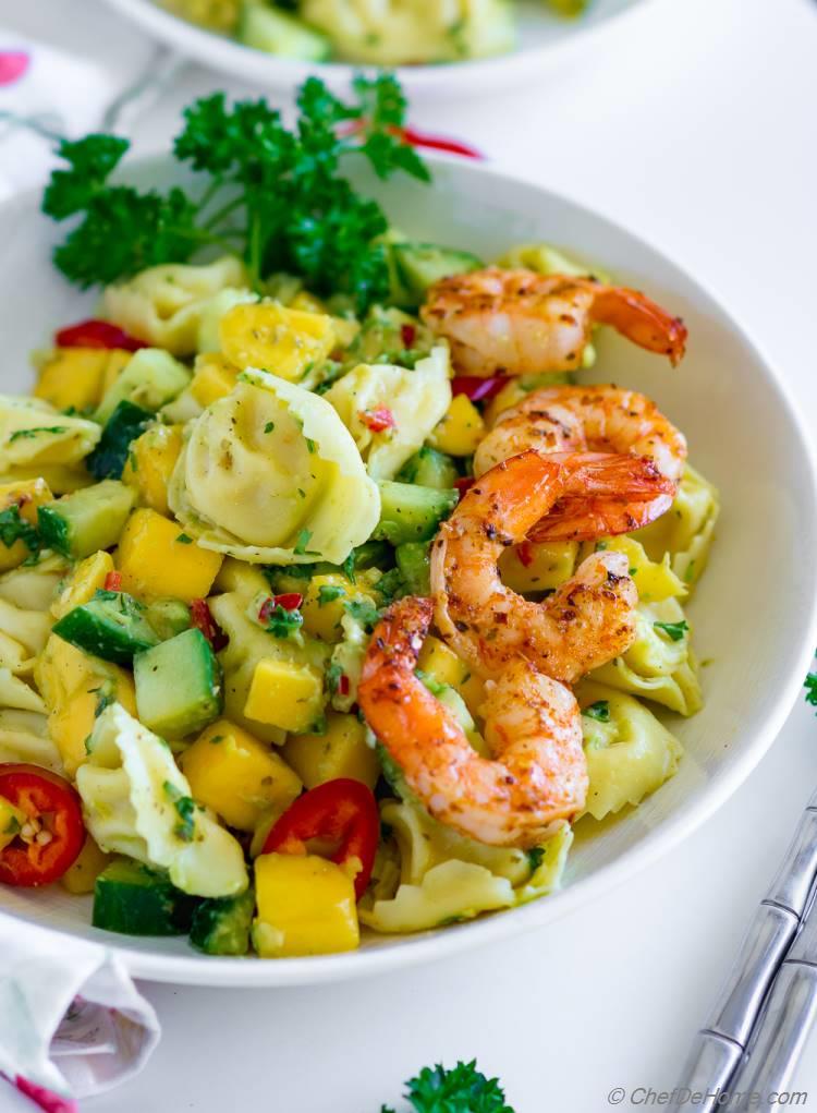 Tortellini Salad with Spicy Shrimp